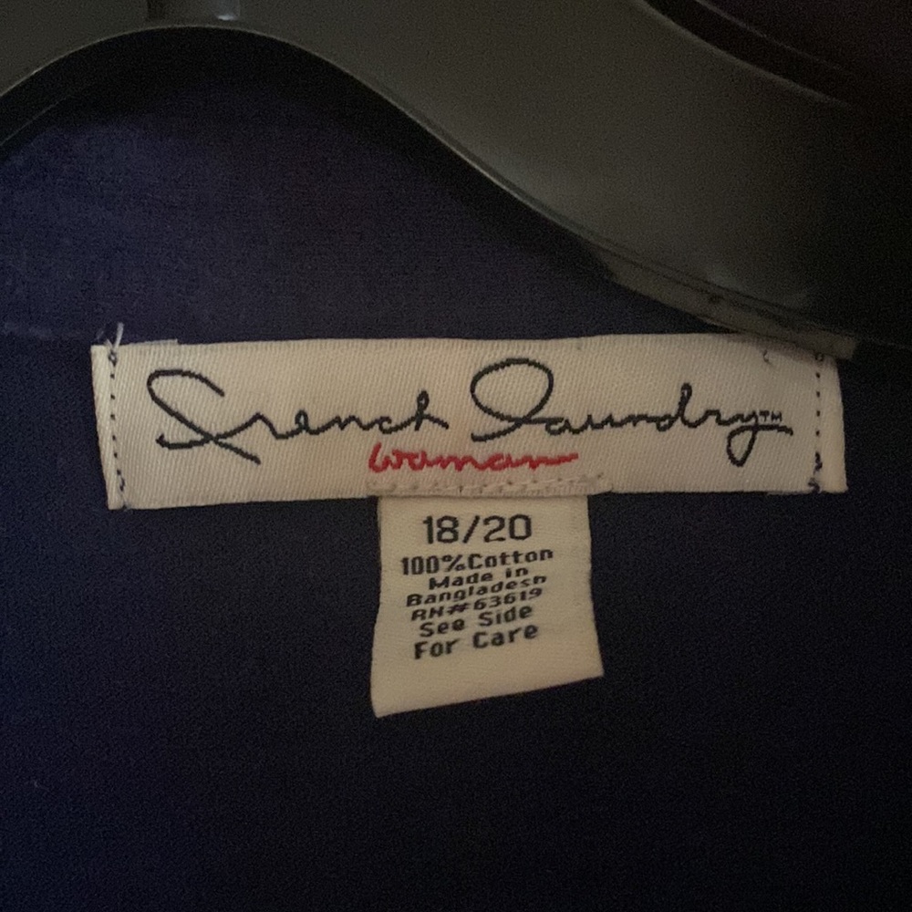 French Laundry Blue Oversized Button Down Shirt - Picture 3 of 5